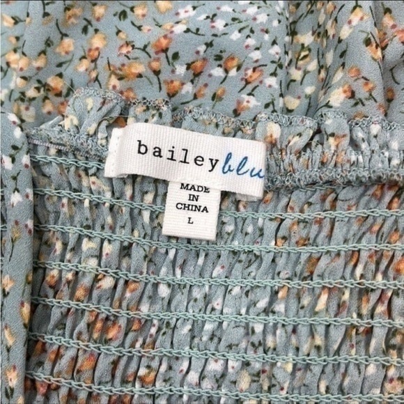 Bailey Blue Floral Cami Ruffled Mini Dress Size Large NWOT - Picture 7 of 8